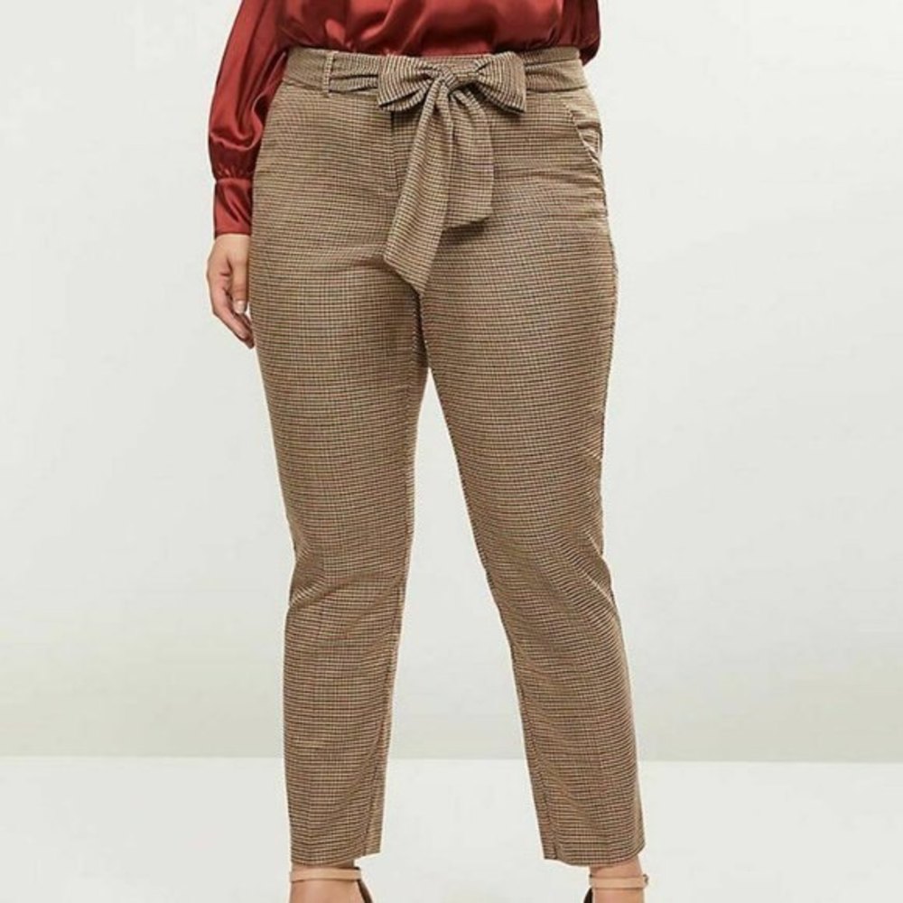Lane Bryant The Allie Ankle Pant 24 Brown Houndstooth